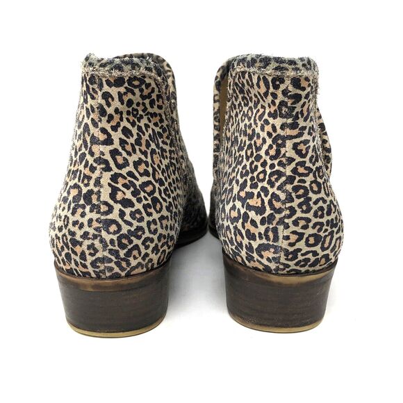 Lucky Brand Baley2 Ankle Boots Women's Size 8 Leopard Suede Leather Booties Chic - Picture 4 of 15